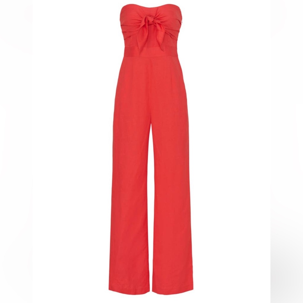 Like new tropical coral jumpsuit
